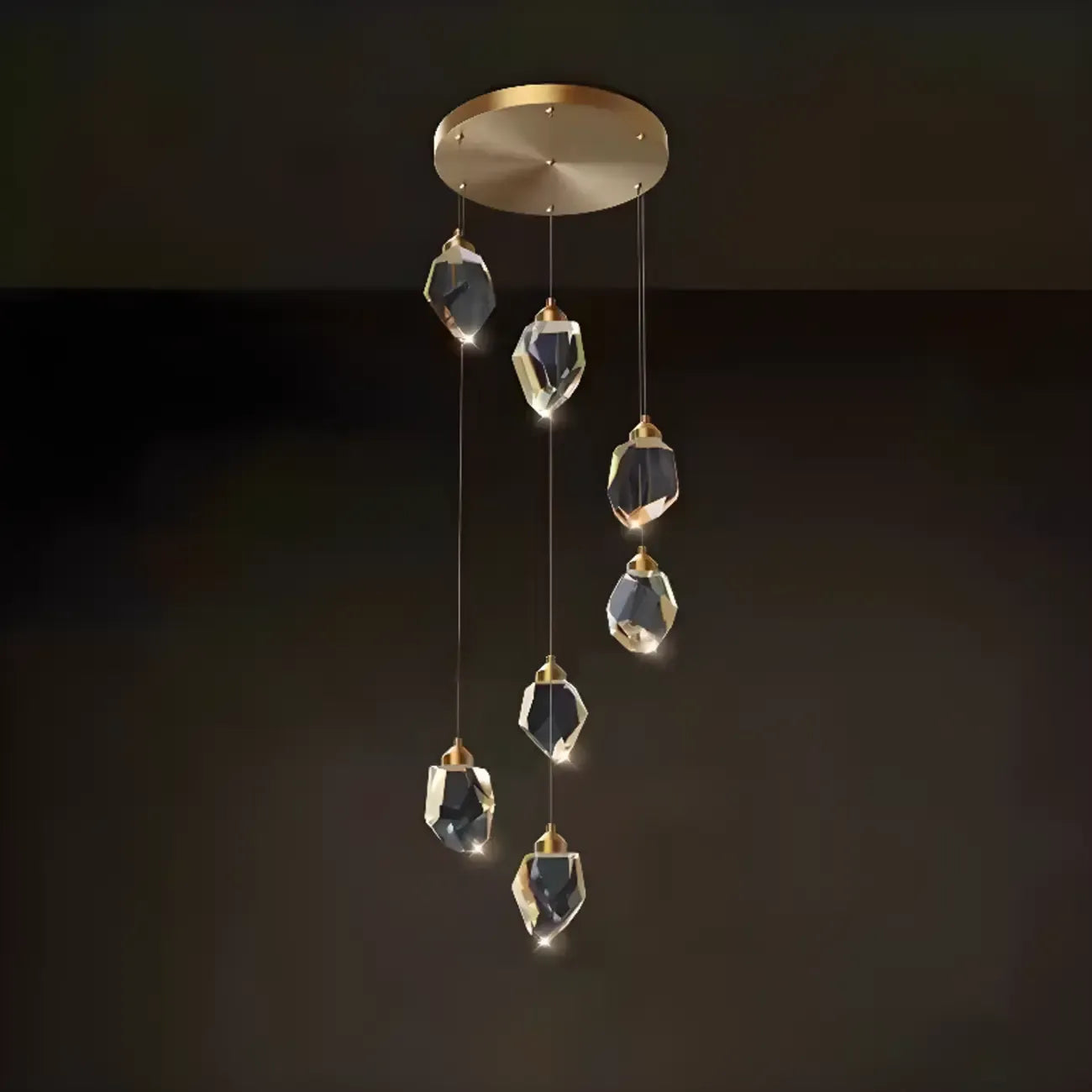 Modern Glass Crystal LED Pendant Light Chandelier for Home