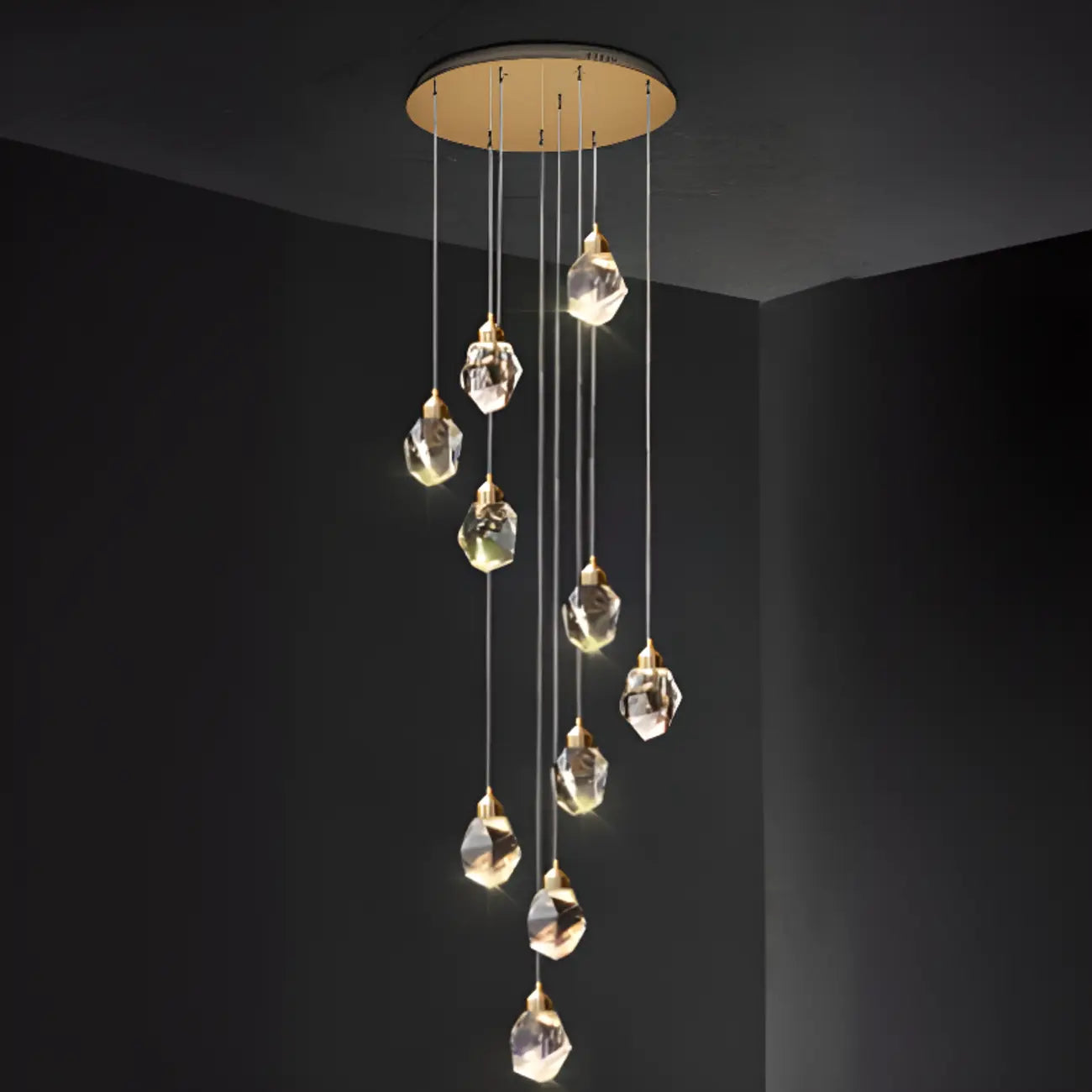 Modern Glass Crystal LED Pendant Light Chandelier for Home