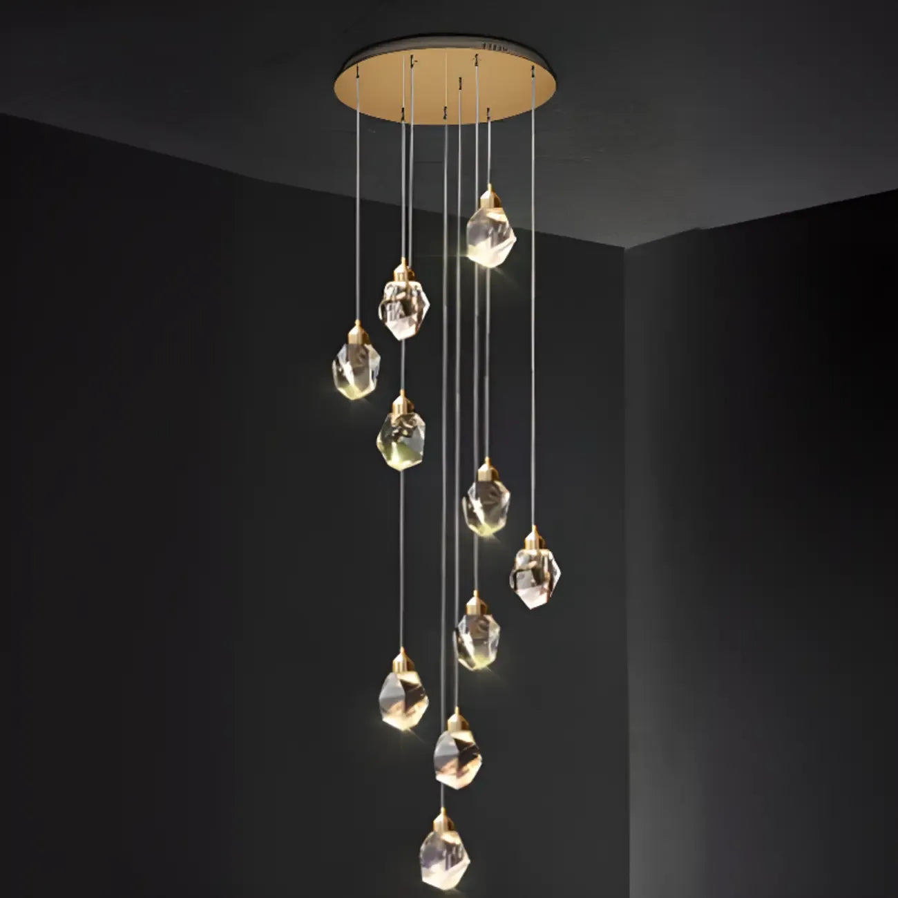 Modern Glass Crystal LED Pendant Light Chandelier for Home