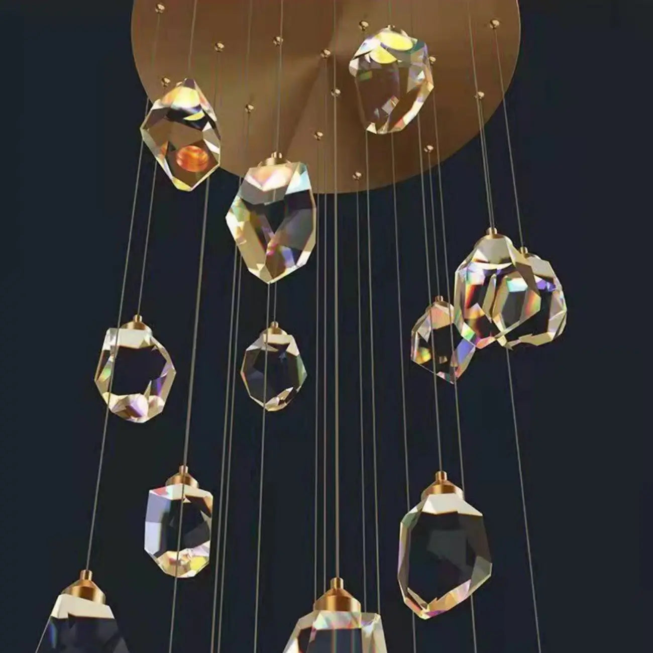 Modern Glass Crystal LED Pendant Light Chandelier for Home