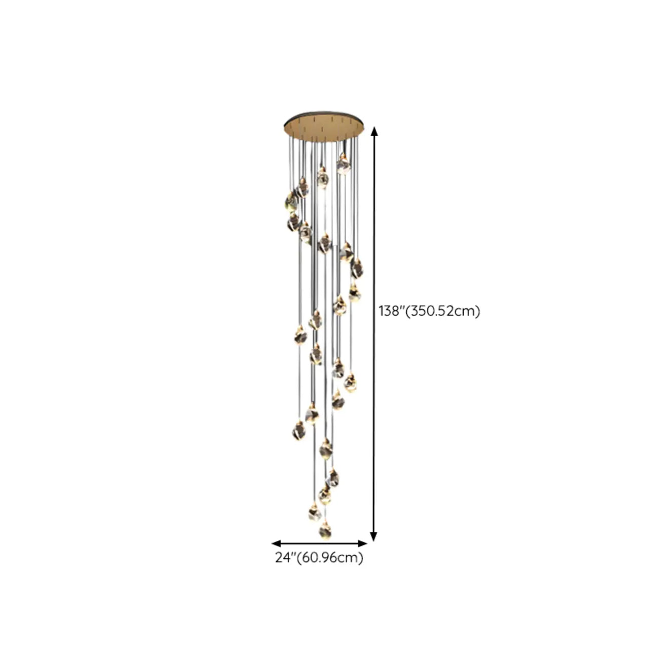 Modern Glass Crystal LED Pendant Light Chandelier for Home