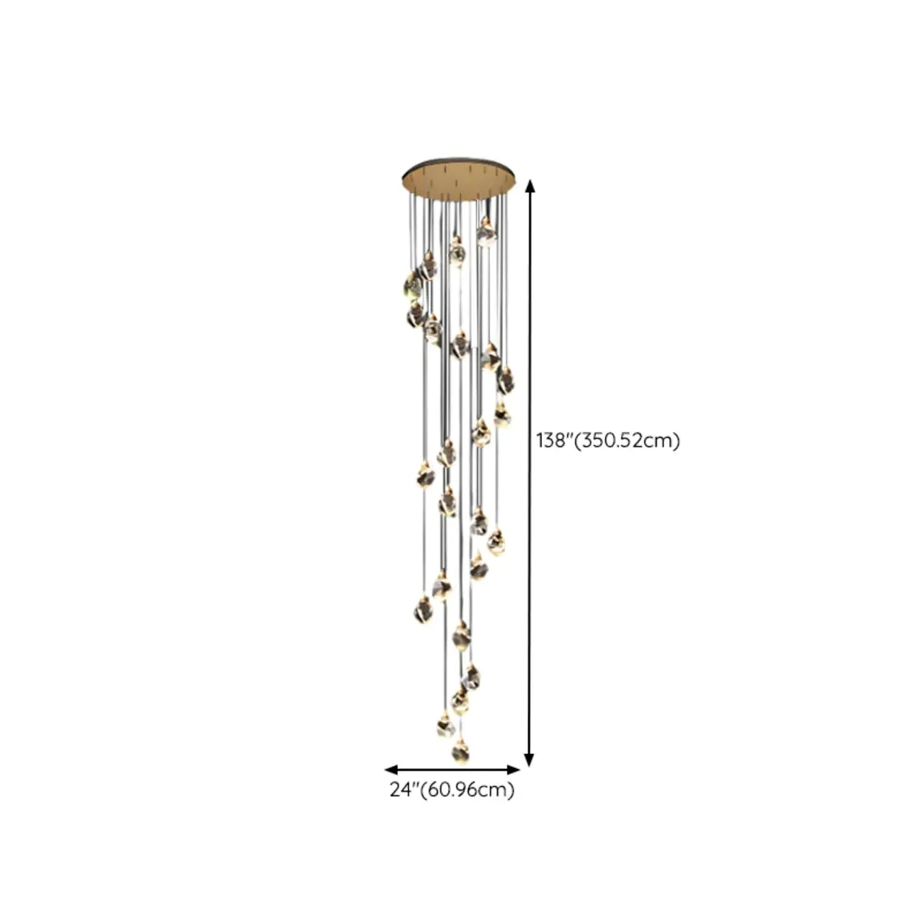 Modern Glass Crystal LED Pendant Light Chandelier for Home