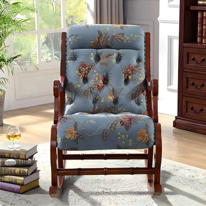 Vintage Upholstered Rocking Chair with Ottoman for Living Room