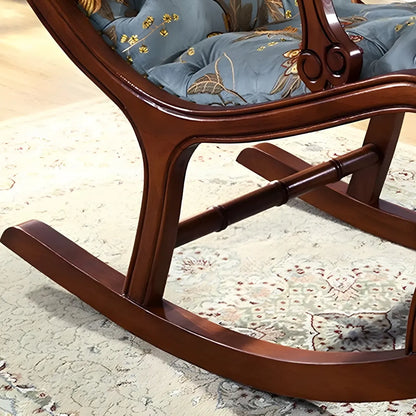 Vintage Upholstered Rocking Chair with Ottoman for Living Room