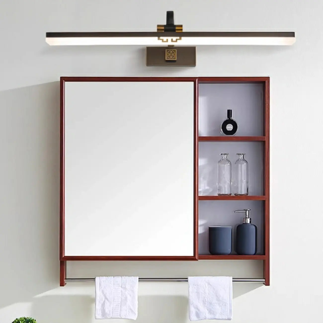 Minimalist Adjustable LED Gold Vanity Light for Mirror Front