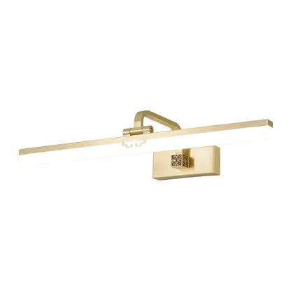 Minimalist Adjustable LED Gold Vanity Light for Mirror Front