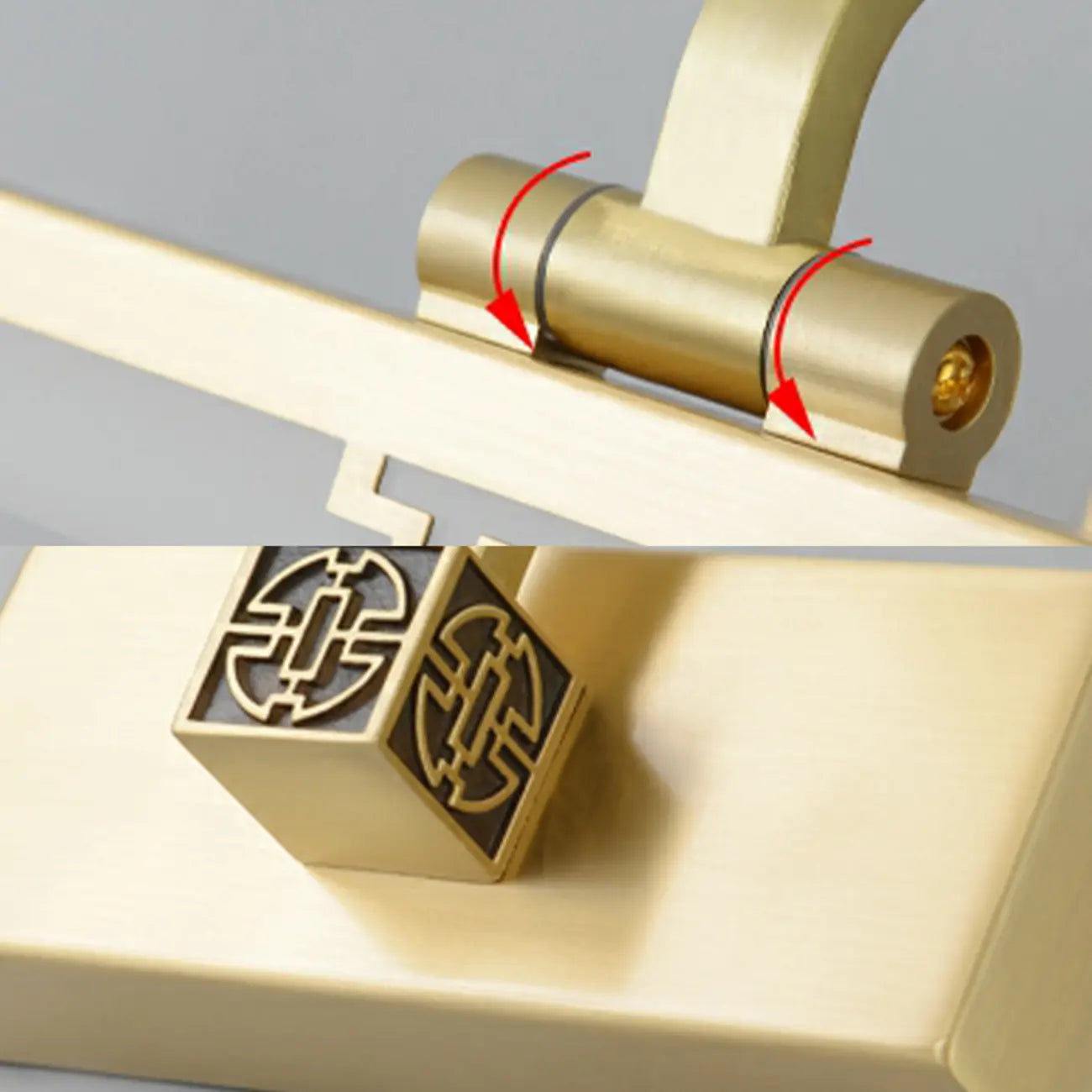 Minimalist Adjustable LED Gold Vanity Light for Mirror Front
