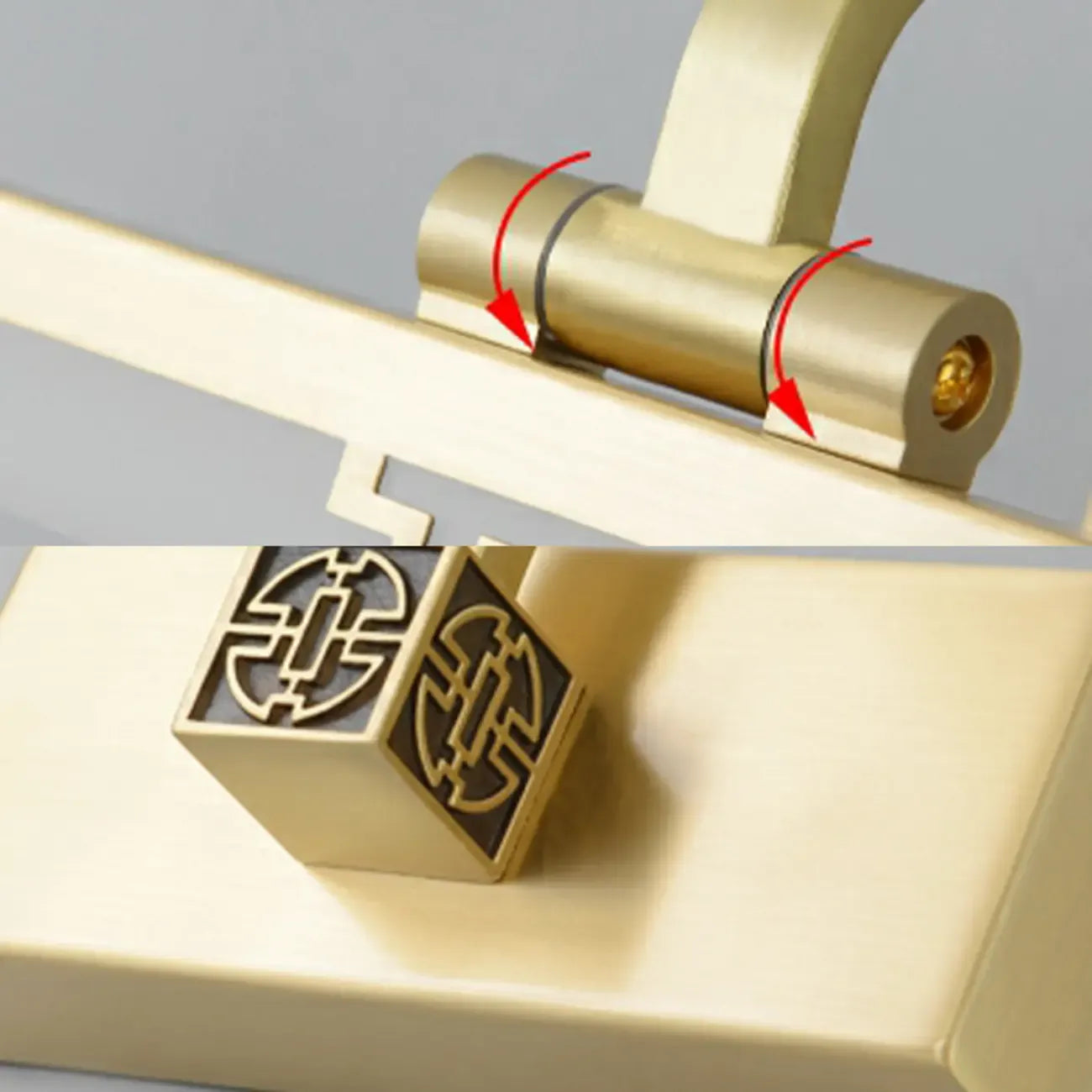 Minimalist Adjustable LED Gold Vanity Light for Mirror Front