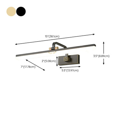 Minimalist Adjustable LED Gold Vanity Light for Mirror Front