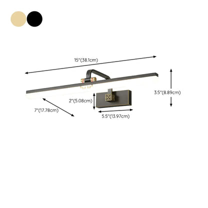 Minimalist Adjustable LED Gold Vanity Light for Mirror Front
