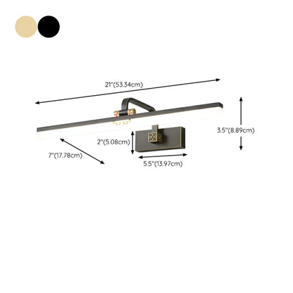 Minimalist Adjustable LED Gold Vanity Light for Mirror Front