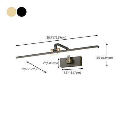 Minimalist Adjustable LED Gold Vanity Light for Mirror Front