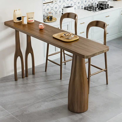 Modern Pine Wood Bar Set with Upholstered Chairs