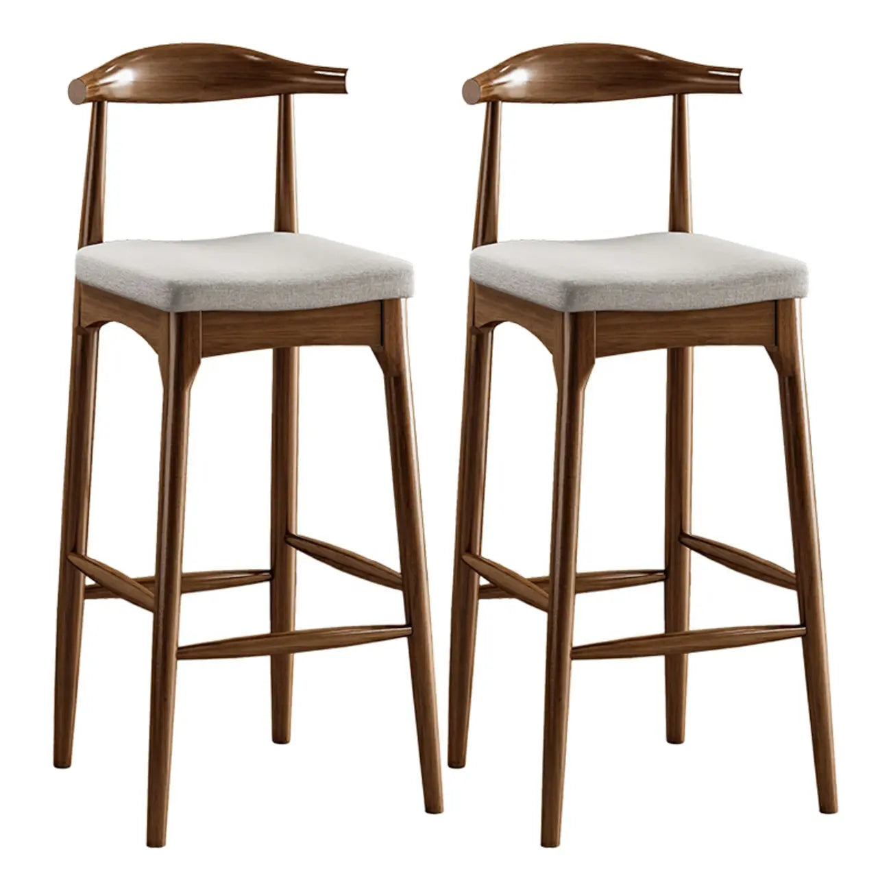 Modern Pine Wood Bar Set with Upholstered Chairs