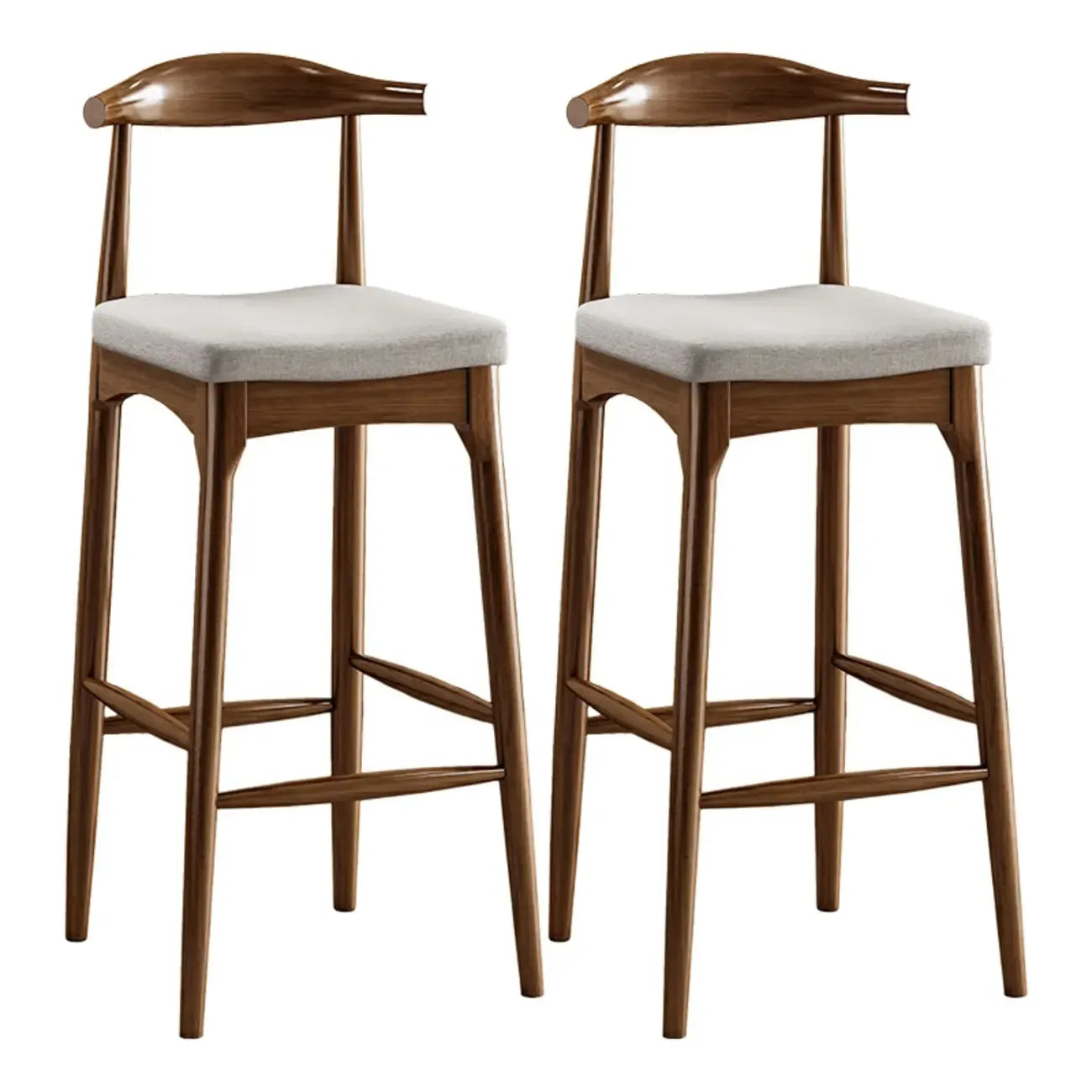 Modern Pine Wood Bar Set with Upholstered Chairs