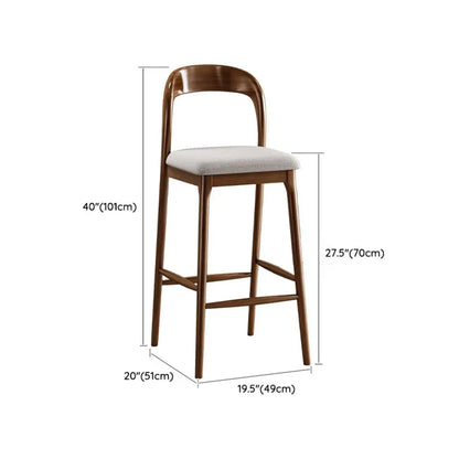 Modern Pine Wood Bar Set with Upholstered Chairs