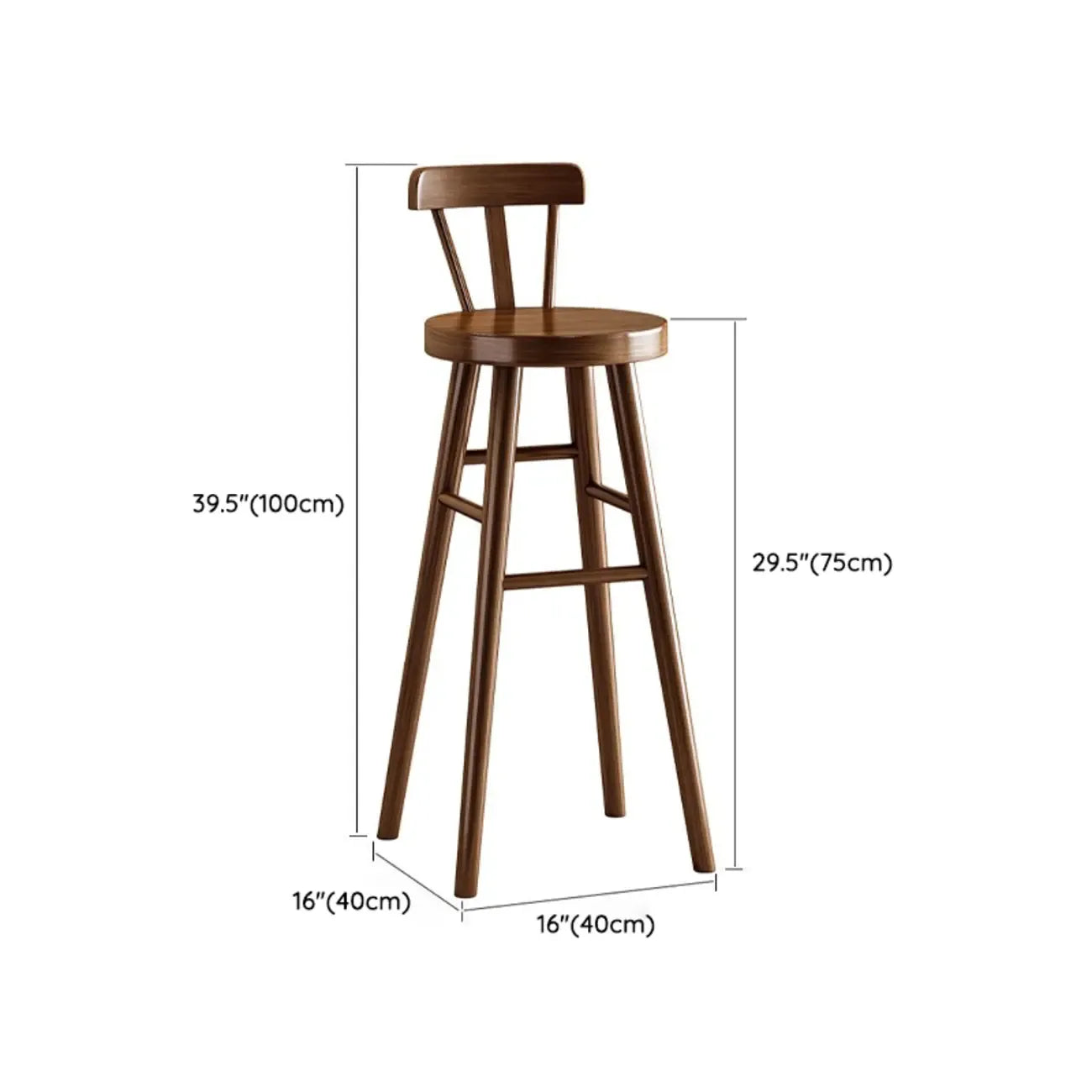 Modern Pine Wood Bar Set with Upholstered Chairs