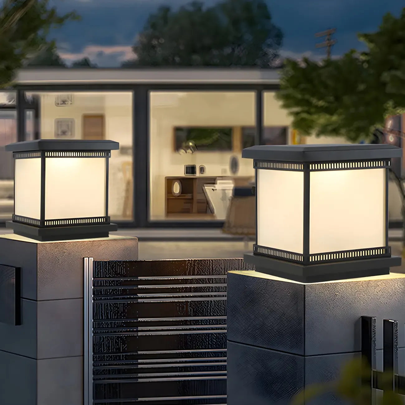 Modern Cube LED Table Lamp with Matte Finish for Outdoors