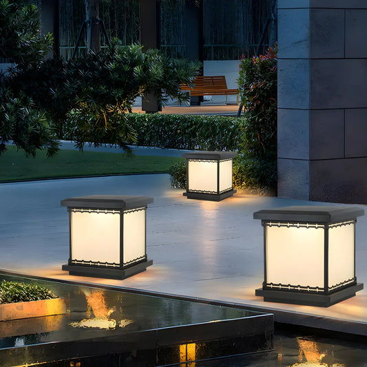 Modern Cube LED Table Lamp with Matte Finish for Outdoors