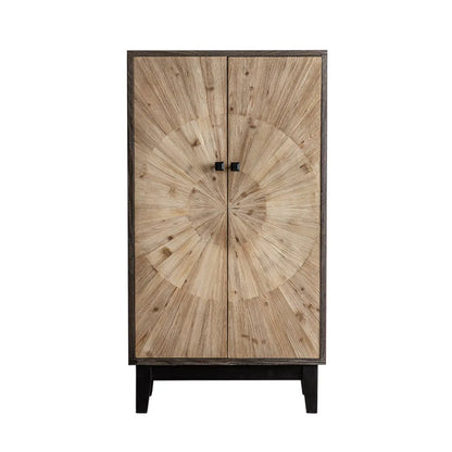 Industrial Wooden Buffet Table with Cabinets for Living Room