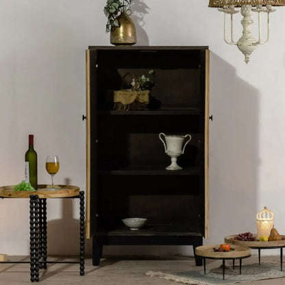 Industrial Wooden Buffet Table with Cabinets for Living Room