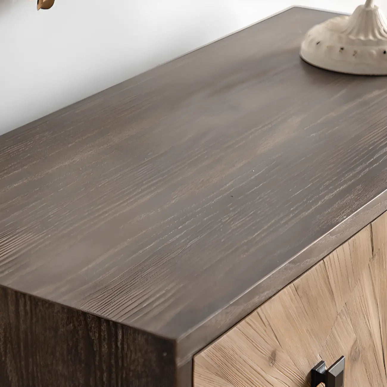 Industrial Wooden Buffet Table with Cabinets for Living Room