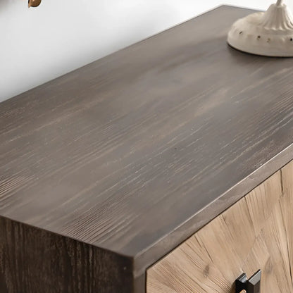Industrial Wooden Buffet Table with Cabinets for Living Room