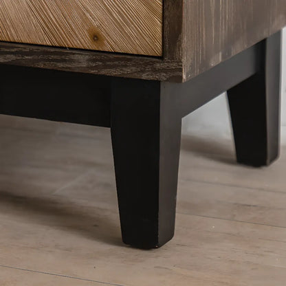 Industrial Wooden Buffet Table with Cabinets for Living Room