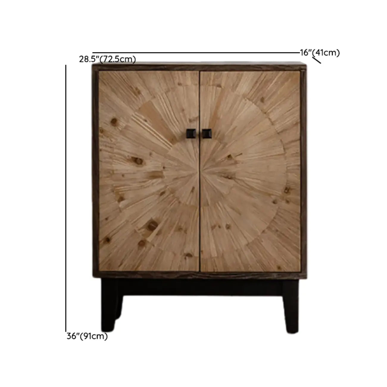 Industrial Wooden Buffet Table with Cabinets for Living Room