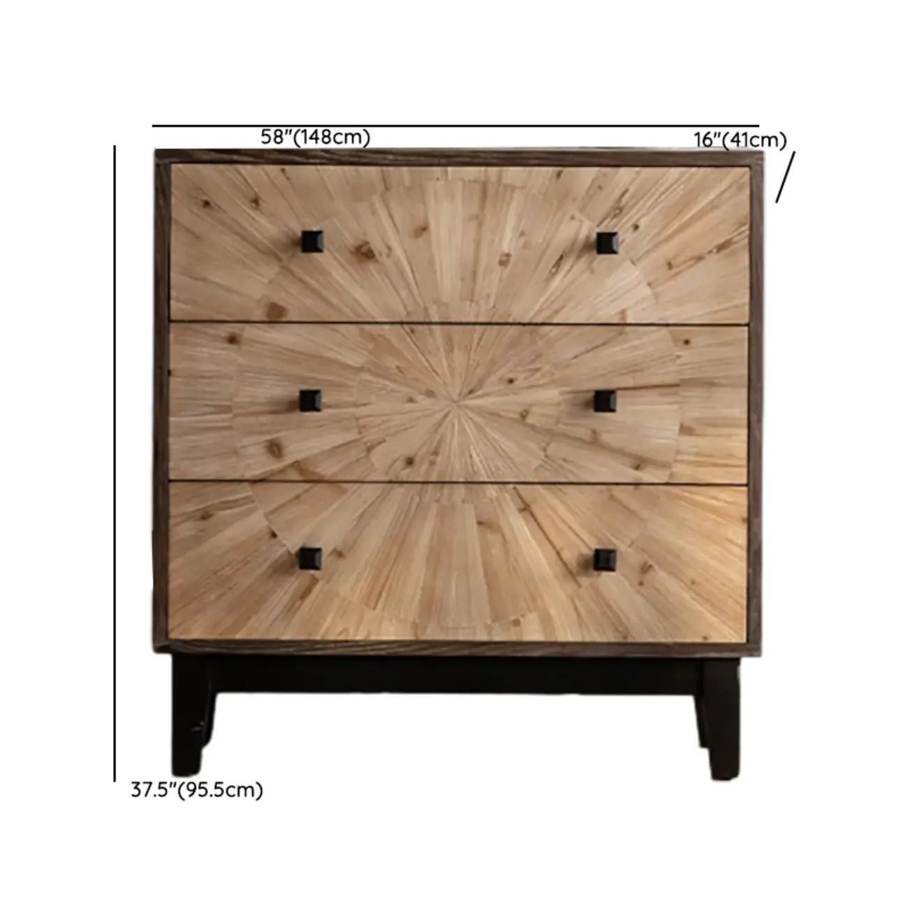 Industrial Wooden Buffet Table with Cabinets for Living Room