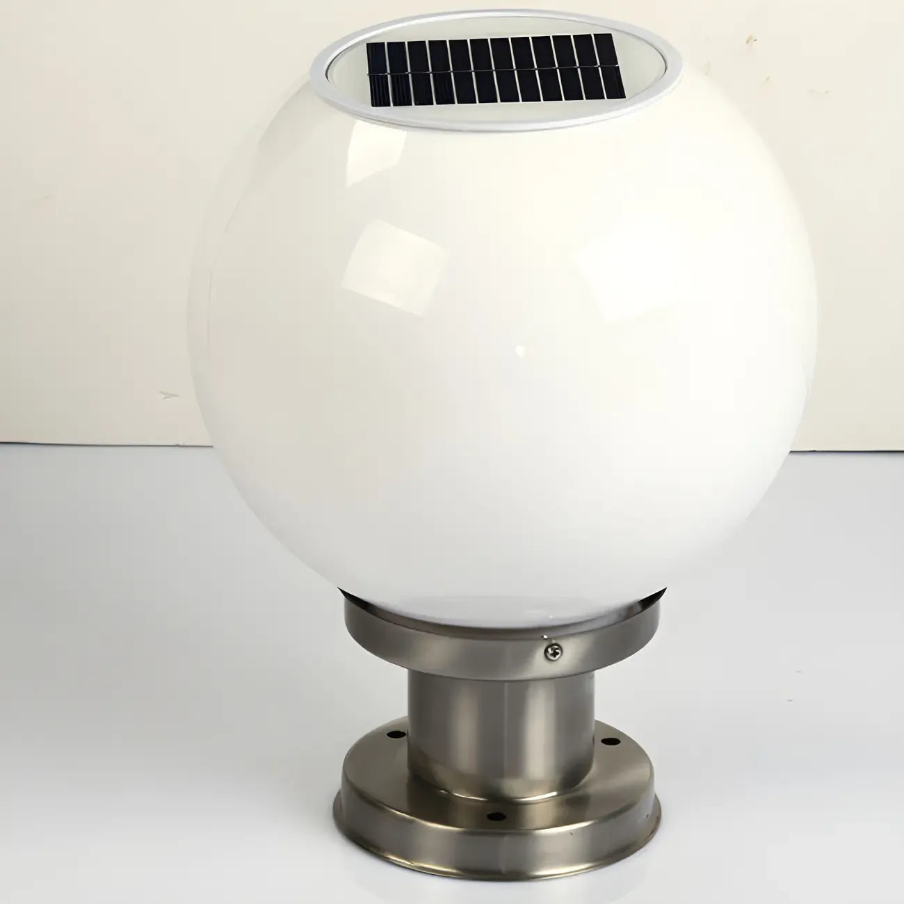 Modern White Globe Solar Outdoor Post Lights