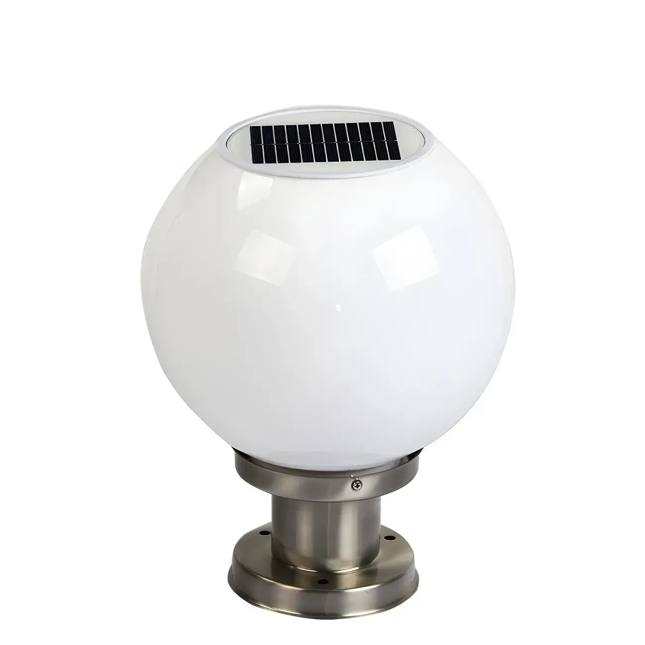 Modern White Globe Solar Outdoor Post Lights