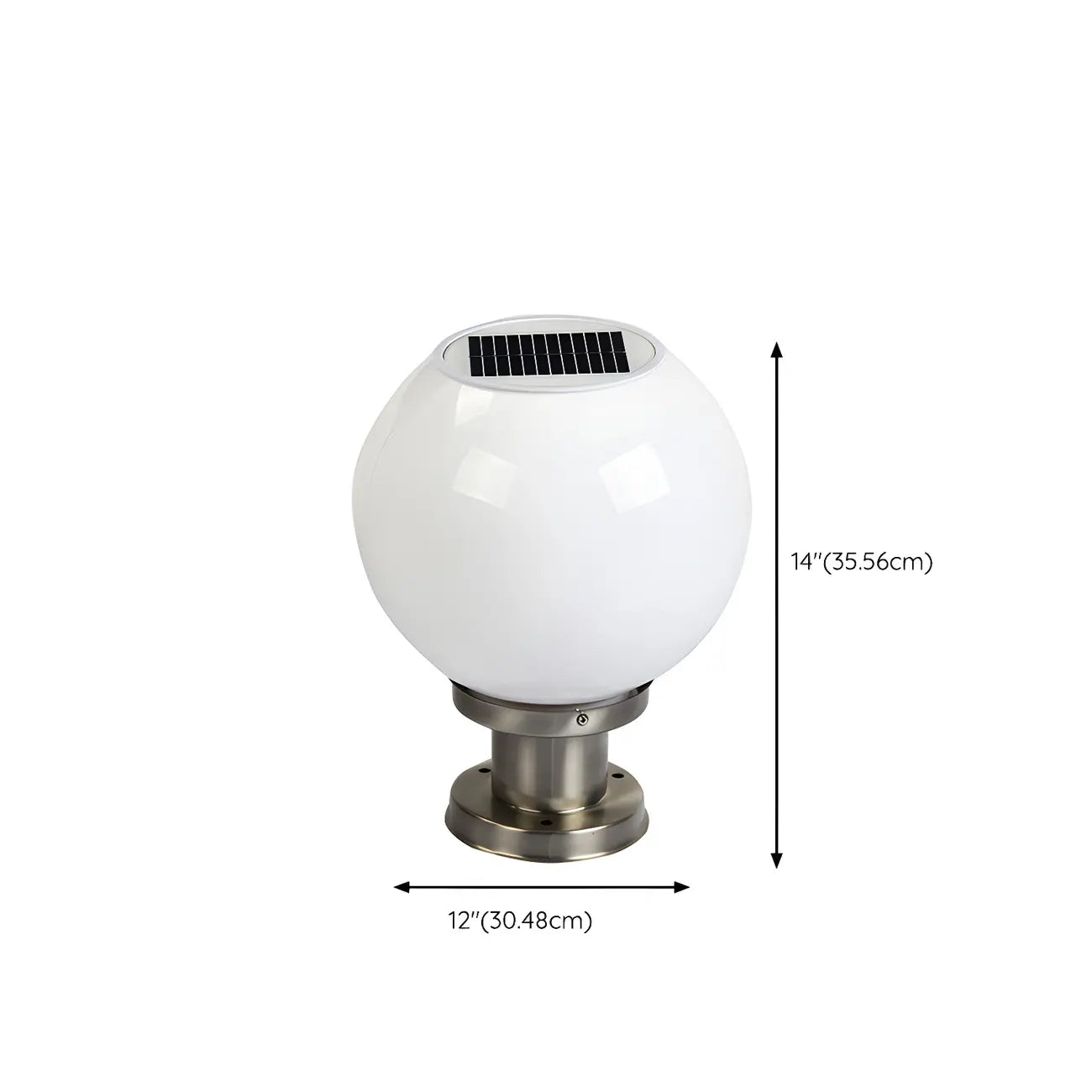 Modern White Globe Solar Outdoor Post Lights