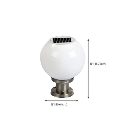 Modern White Globe Solar Outdoor Post Lights