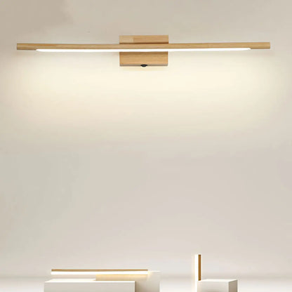 Modern Wood LED Vanity Light bar for Bathroom Mirror Front