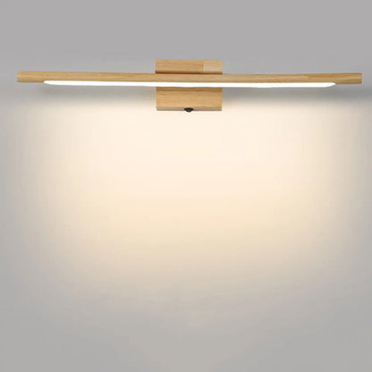 Modern Wood LED Vanity Light bar for Bathroom Mirror Front