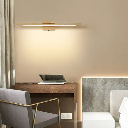 Modern Wood LED Vanity Light bar for Bathroom Mirror Front