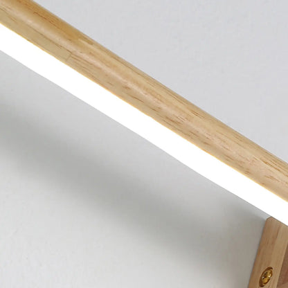 Modern Wood LED Vanity Light bar for Bathroom Mirror Front