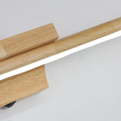 Modern Wood LED Vanity Light bar for Bathroom Mirror Front