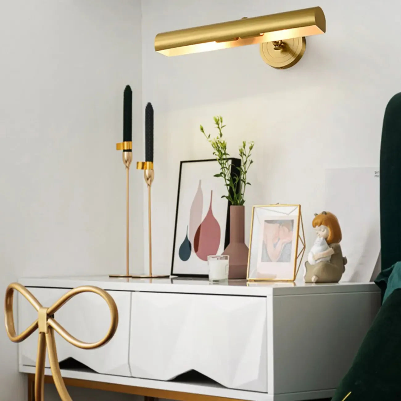Modern Vintage Small Copper Gold Bath Vanity Light