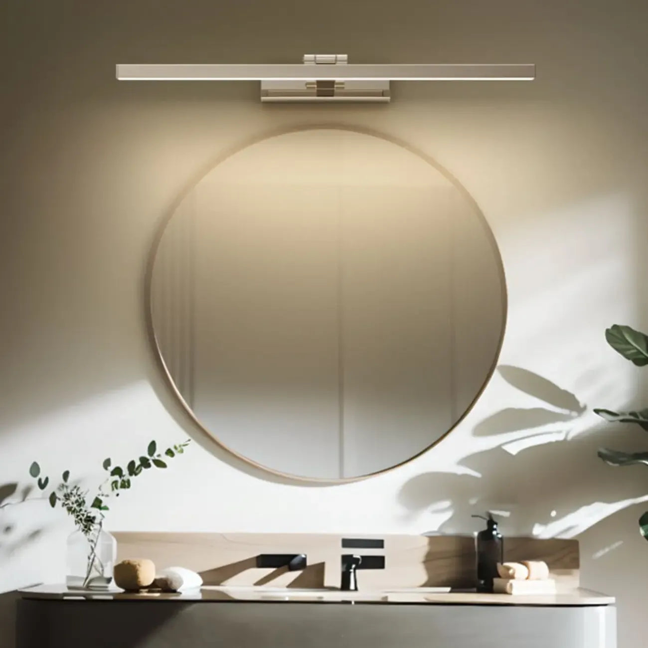 White Linear LED Wall-Mounted Vanity Light with Modern Style