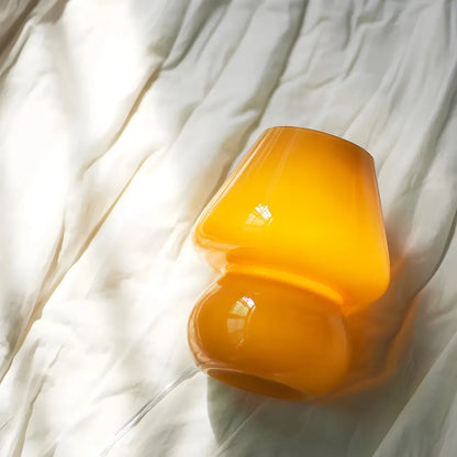 Compact Glass Table Lamp with Spiral Pattern for Residential