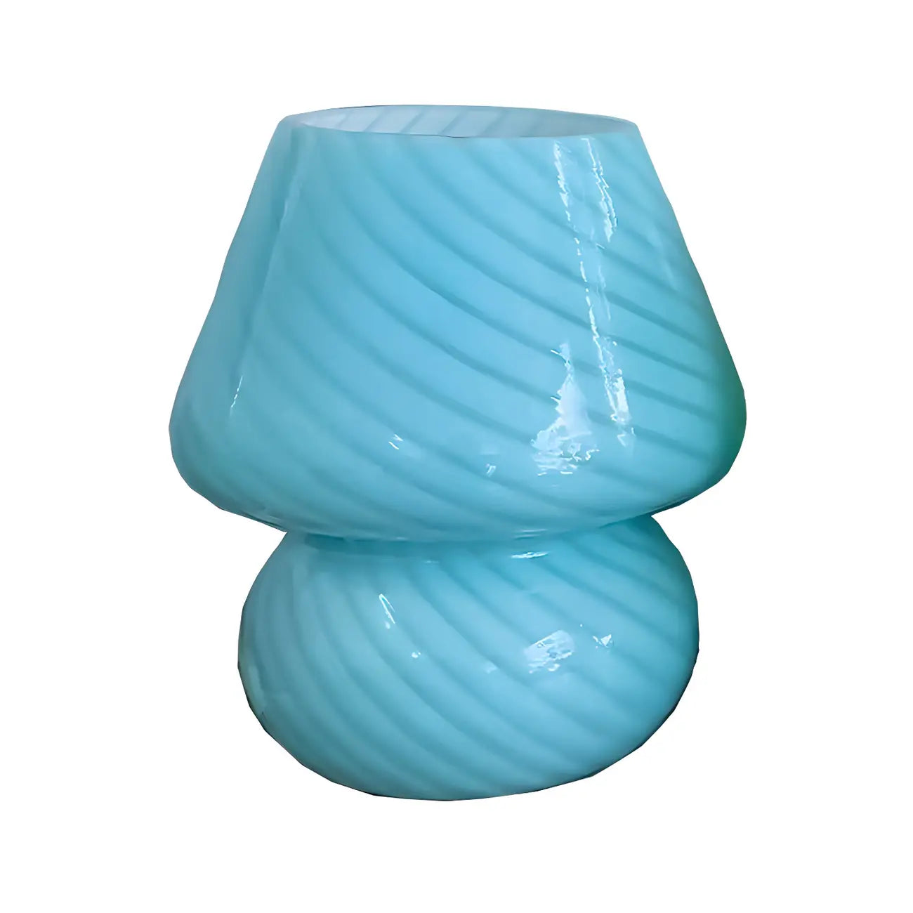Compact Glass Table Lamp with Spiral Pattern for Residential