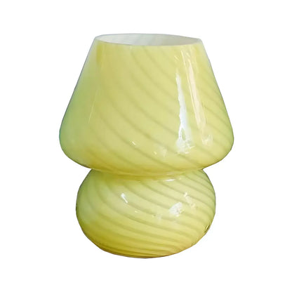 Compact Glass Table Lamp with Spiral Pattern for Residential