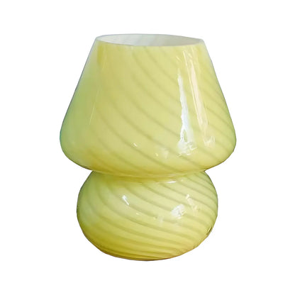 Compact Glass Table Lamp with Spiral Pattern for Residential