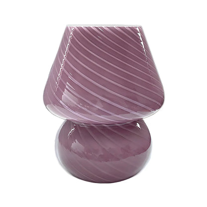 Compact Glass Table Lamp with Spiral Pattern for Residential