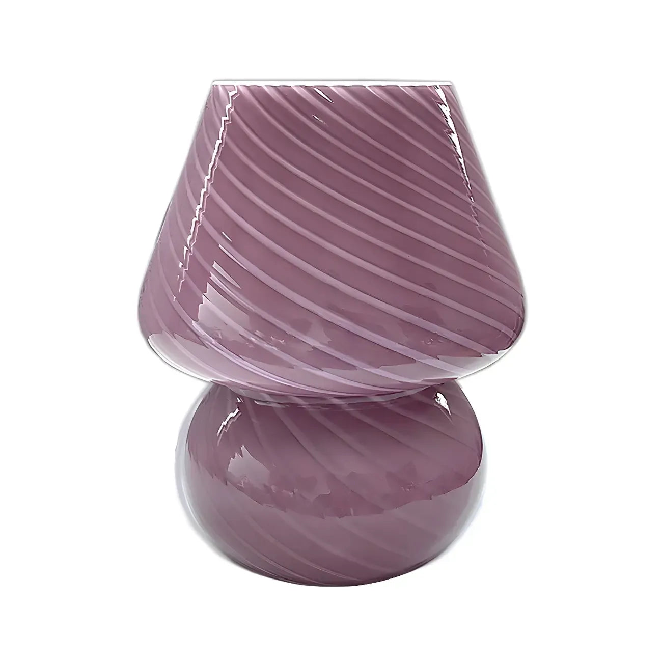 Compact Glass Table Lamp with Spiral Pattern for Residential