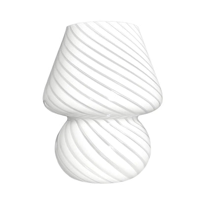 Compact Glass Table Lamp with Spiral Pattern for Residential