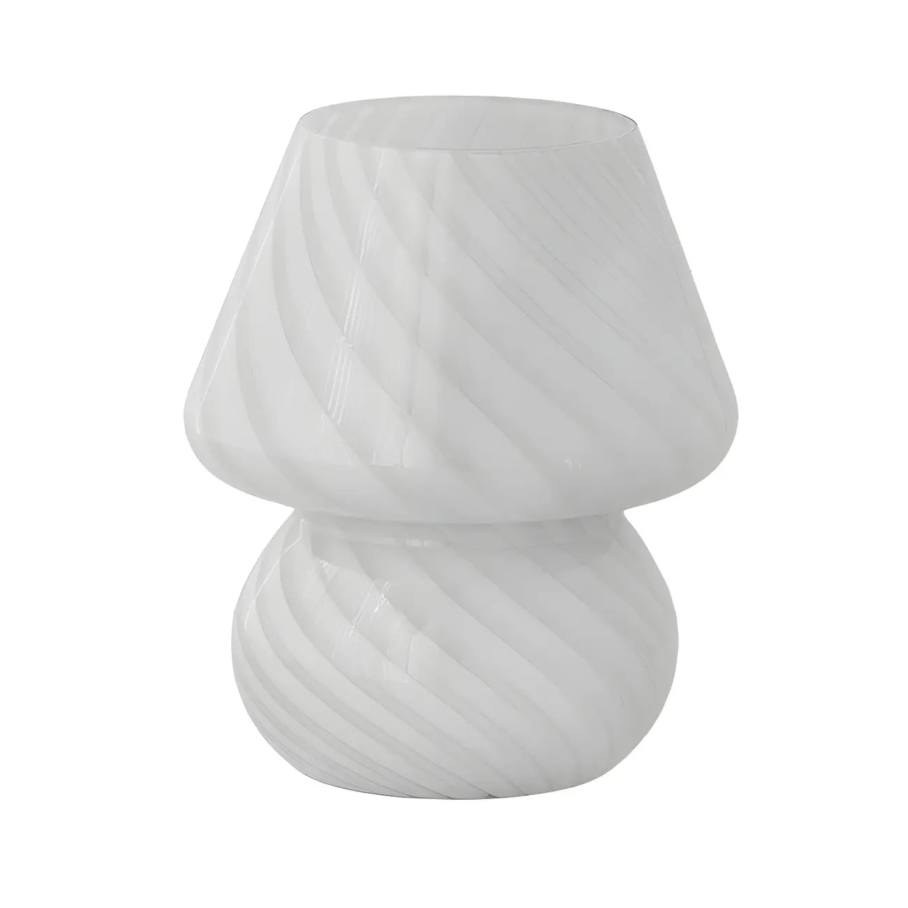 Compact Glass Table Lamp with Spiral Pattern for Residential