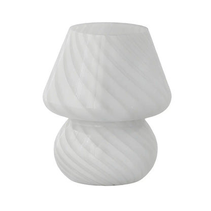 Compact Glass Table Lamp with Spiral Pattern for Residential